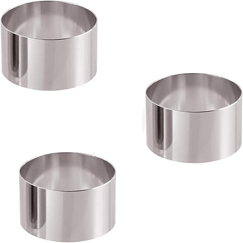 2/3/4Pcs Stainless Steel Round Cake Ring Mold Set Cake Decoration Tools Cupcake Mousse Pastry Baking Mould Tools Cooking Rings