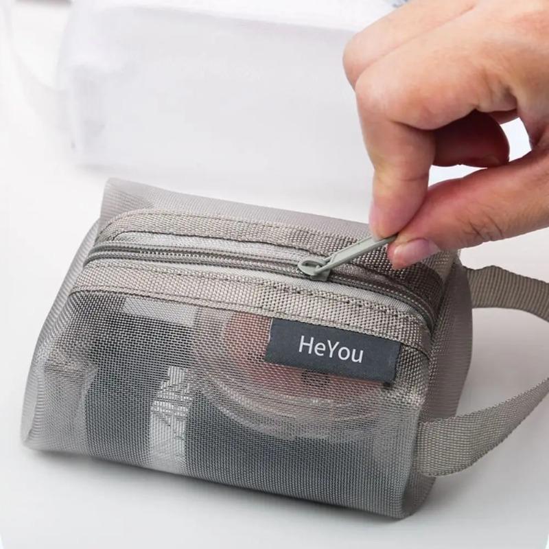Mode Transparentes Netz Aufbewahrung Nylon Reißverschlussbeutel Kleine Geldbörse Schlüsselkartenetui Transparente Kosmetiktasche Mädchen