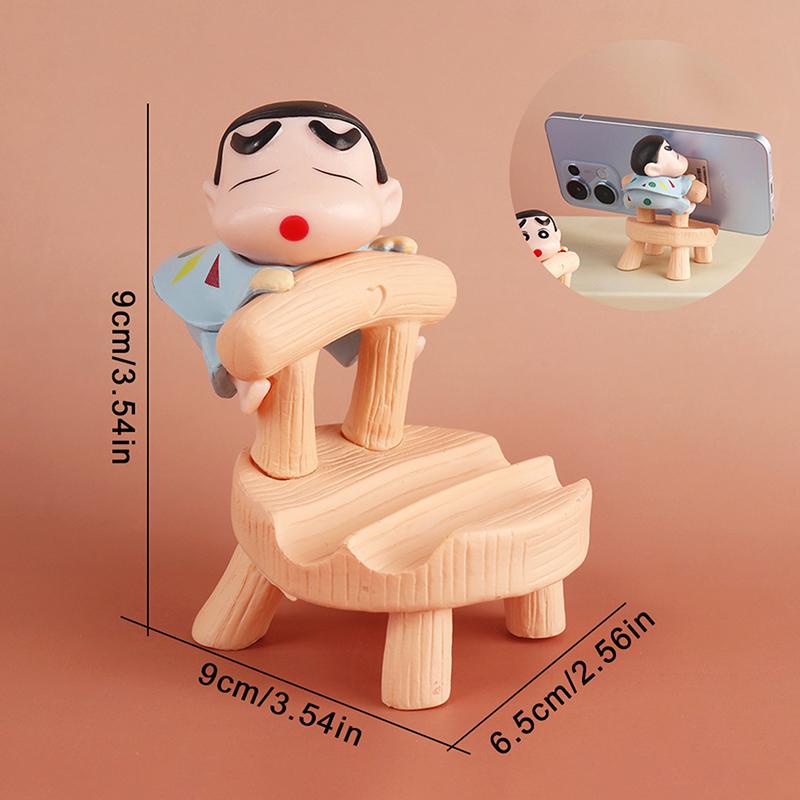 Cartoon Anime Crayon Shin-Chan Figure Phone Holder Lovely Phone Stand Phone Support Desktop Decoration Office Home Ornament