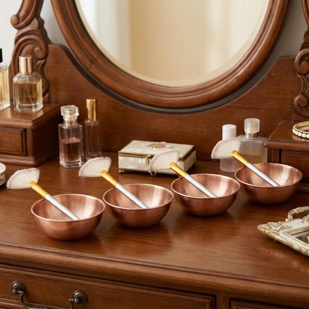 Sada 4 kusů mísicích misek na obličej, DIY nástroje, víceúčelové nerezové misky na obličej pro make-up