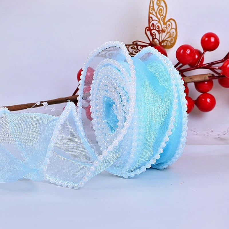 Pearl Fish‑Tail Tulle Ribbon, Decorative Tape for Flower Cake Gift Box Wrapping, Bow Making Handmade DIY Craft Material