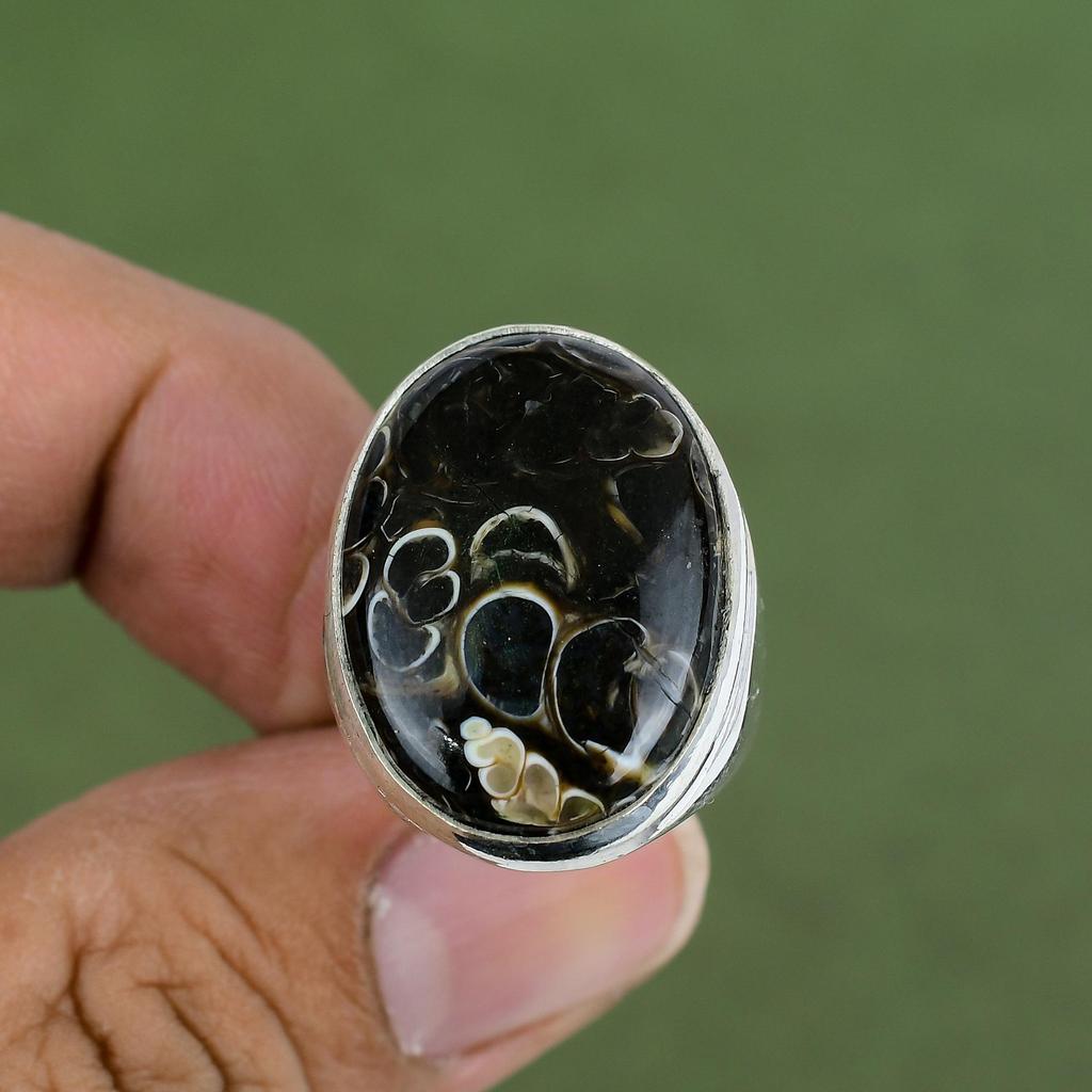 Turritella Agate Ring 925 Sterling Silver Ring Handmade Ring Top Quality Gemstone Ring Silver Jewelry Gifts For Women Available In Ring Size