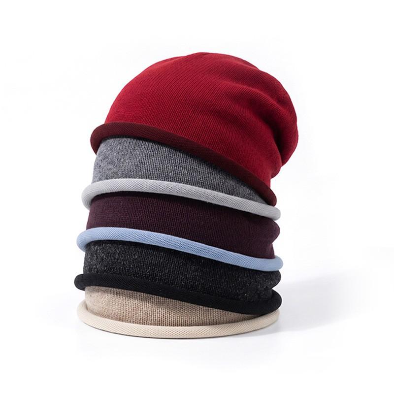 100% Merino Wool Seamless Beanie Hat Unisex Warm Winter Knit Cap Outdoor Cold Weather