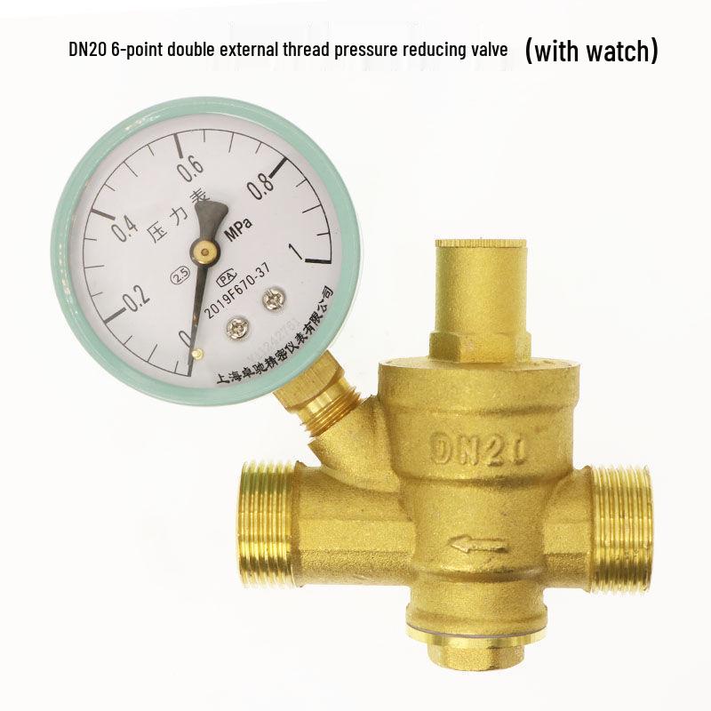 DN15 Adjustable 4-Point Household Water Pressure Reducing Valve for Heaters & Purifiers, 65-25 Pressure Range