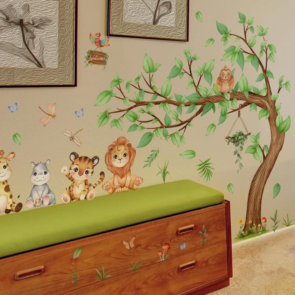 Árvore de Limão e Pássaro Parede Nórdica Primavera Papel de Parede Estiloso Arte de Parede Papel de Parede de Parede Interior de Parede Poster Adesivo de Parede Decoração Adesivo, Árvore, Folhagem,