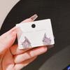 New Trendy High-end Dream Amethyst Zircon Stud Earrings Women's Silver Needle Design Earrings Versatile Earrings
