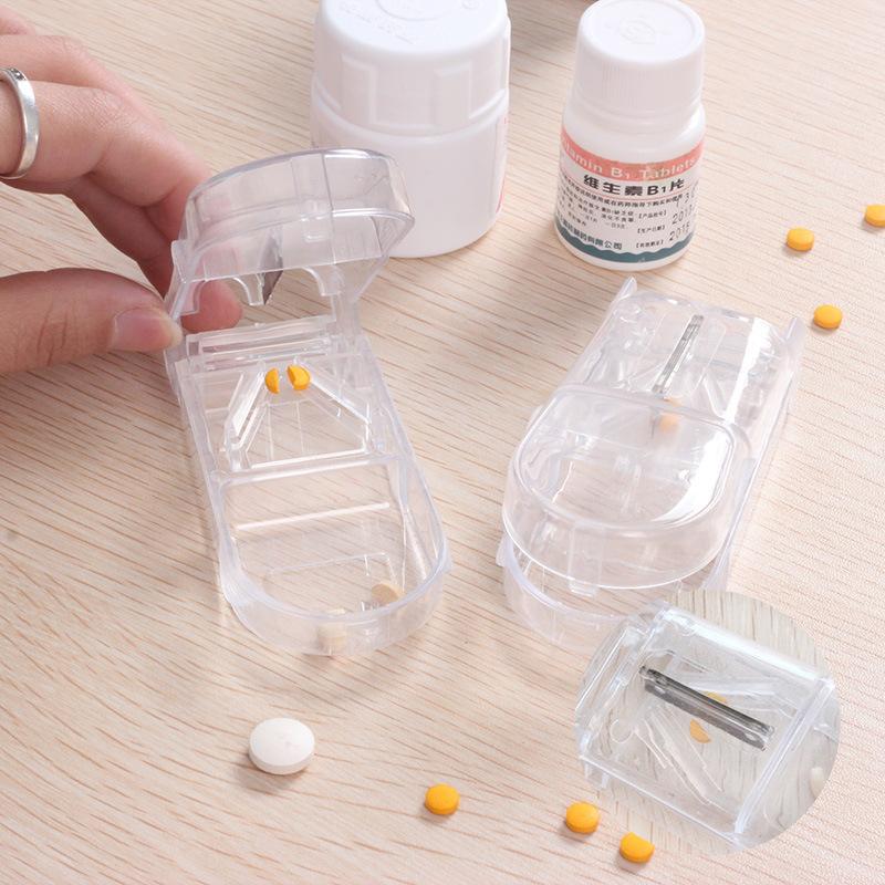 Pill Tablet Cutter Splitter Divide Storage Case Medicine Cut Dose Compartment Box Give The Old Man A Medicine Box Support Custom