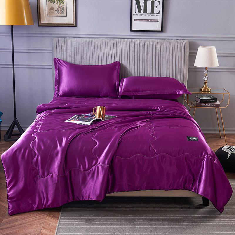 Ice Silk Cooling Summer Quilt: Solid Color, Waterproof, Air Conditioning Blanket