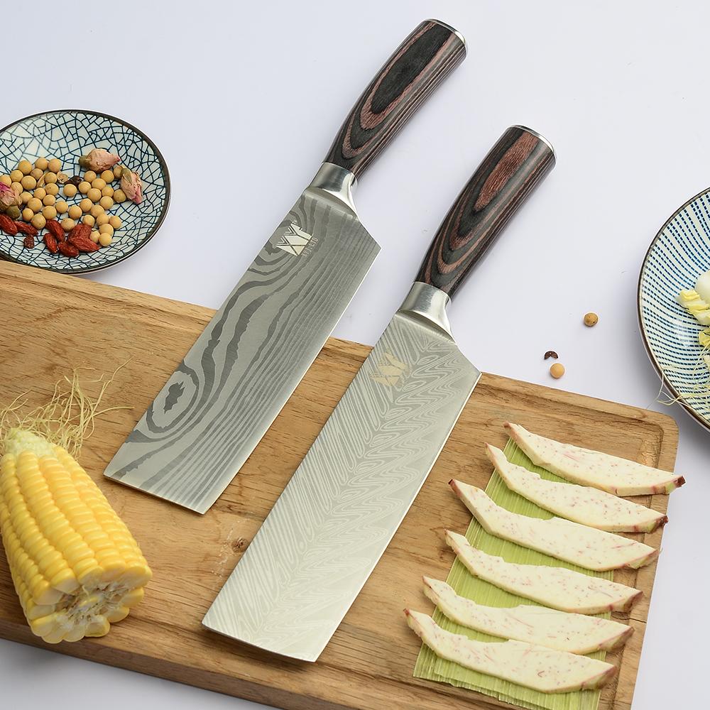 Buy XYj Kitchen Chef Knife Stainless Steel Sharp Blade Damascus Pattern Blade Meat Fish Cooking
