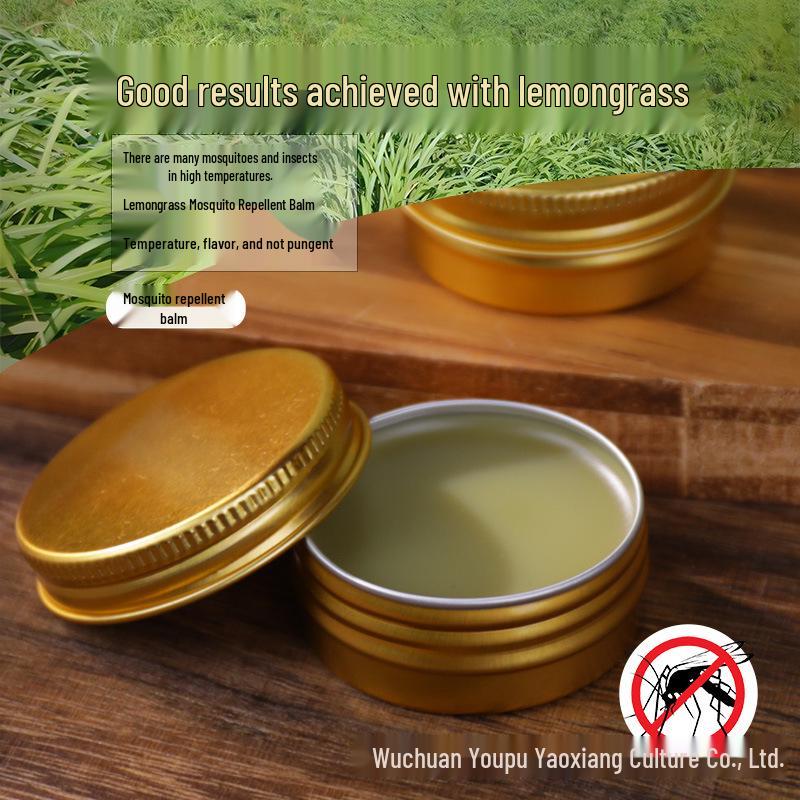Lemongrass Mosquito Repellent Balm: Anti-Bite & Anti-Itch Relief, Refreshing Aroma, Portable.