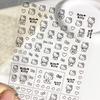 Hello Kitty Cartoon Nail Stickers & Decorations - Embossed Cat Design Ornaments