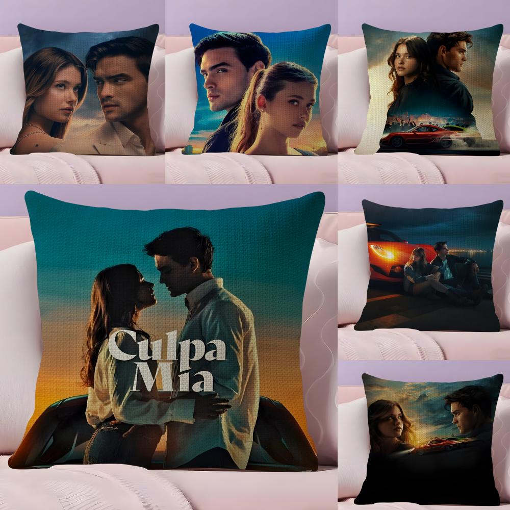 My Fault Culpa Mia Movie Cushion Cover Natural Linen Pillow Case DoubleSided Print Decorative Sofa Pillowcase Home Decor Gift