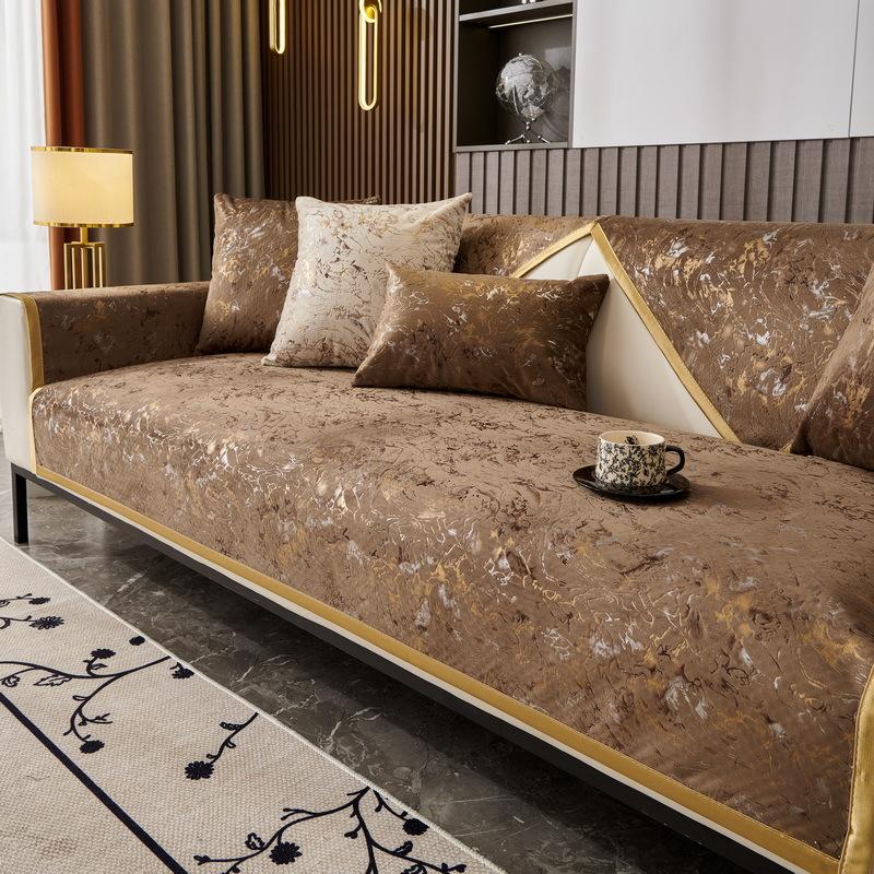 New Light Luxury Premium Sofa Cover Cloth Fixed Anti Slip Leather Sofa Cushion Four Seasons Universal Minimalist Versatile