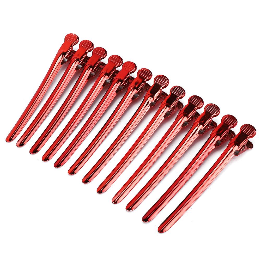 

12 шт. парикмахерских шпилек из нержавеющей стали для укладки волос, зажимы для укладки волос, красные