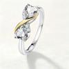 2025 Fashion Boutique Mother Daughter Unlimited Care Love Ring Two Tone Diamond Set Love Zircon Women