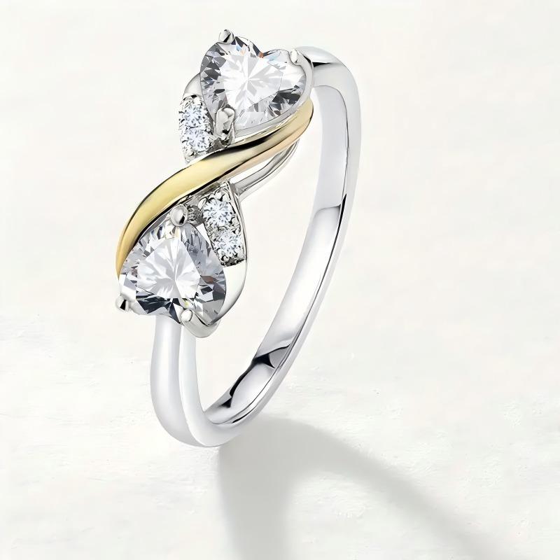 2025 Fashion Boutique Mother Daughter Unlimited Care Love Ring Two Tone Diamond Set Love Zircon Women