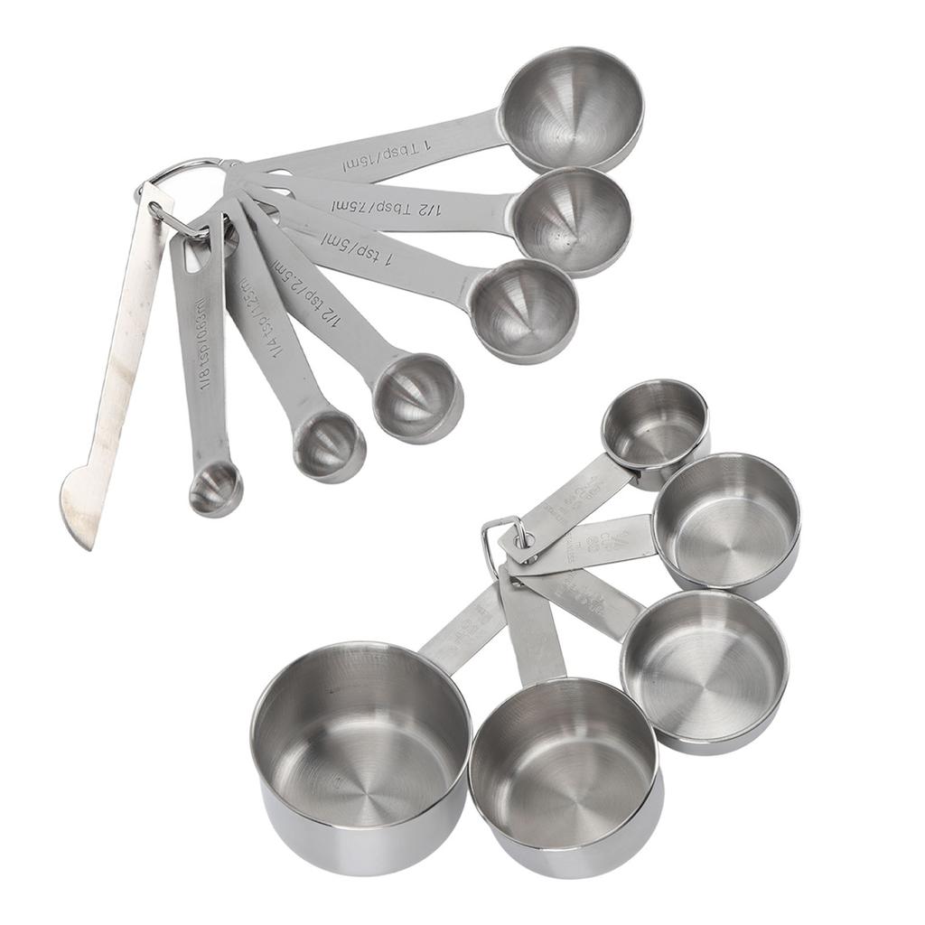 12 Pcs Stainless Steel Measuring Cups Spoons Set Kitchen Measuring Tools for Cooking Baking