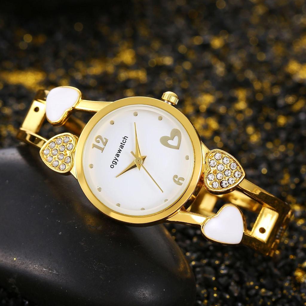 Bracelet Watch Women Watches Heart Shaped Luxury Rhinestone Women's Watches Ladies Watch Steel Clock