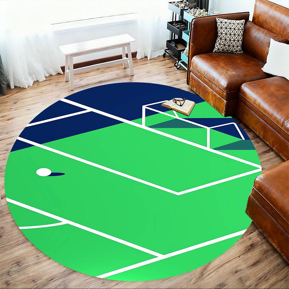 1pc Golf Course Pattern Office Round Rugs, Under Chair Round Rugs for Living Room, Bedroom, Bathroom Decoration Carpet 091872