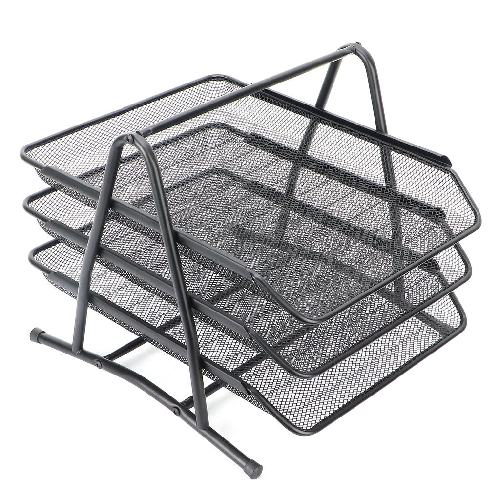 Document Basket Three Layers Reticulated Desktop Organizer for Store  Size Paper Folders Stationer