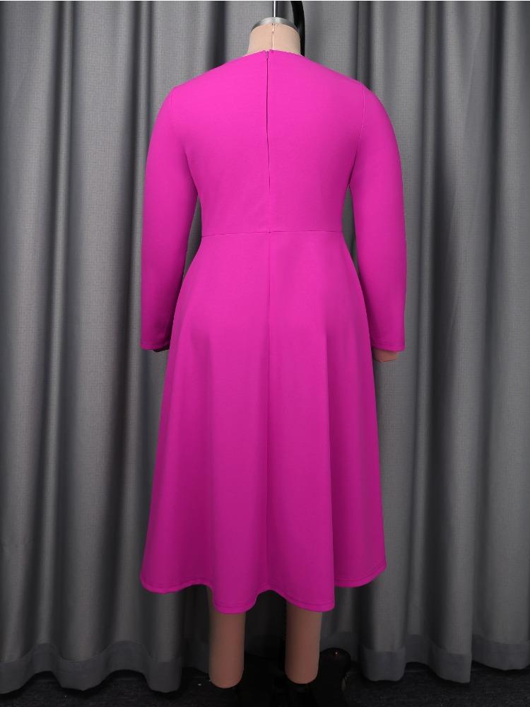 Elegant Women A Line Pleated Dress Sweetheart Neck Long Sleeve High Waist Wedding Diamond Belt Guest Church Party Outfit Autumn New