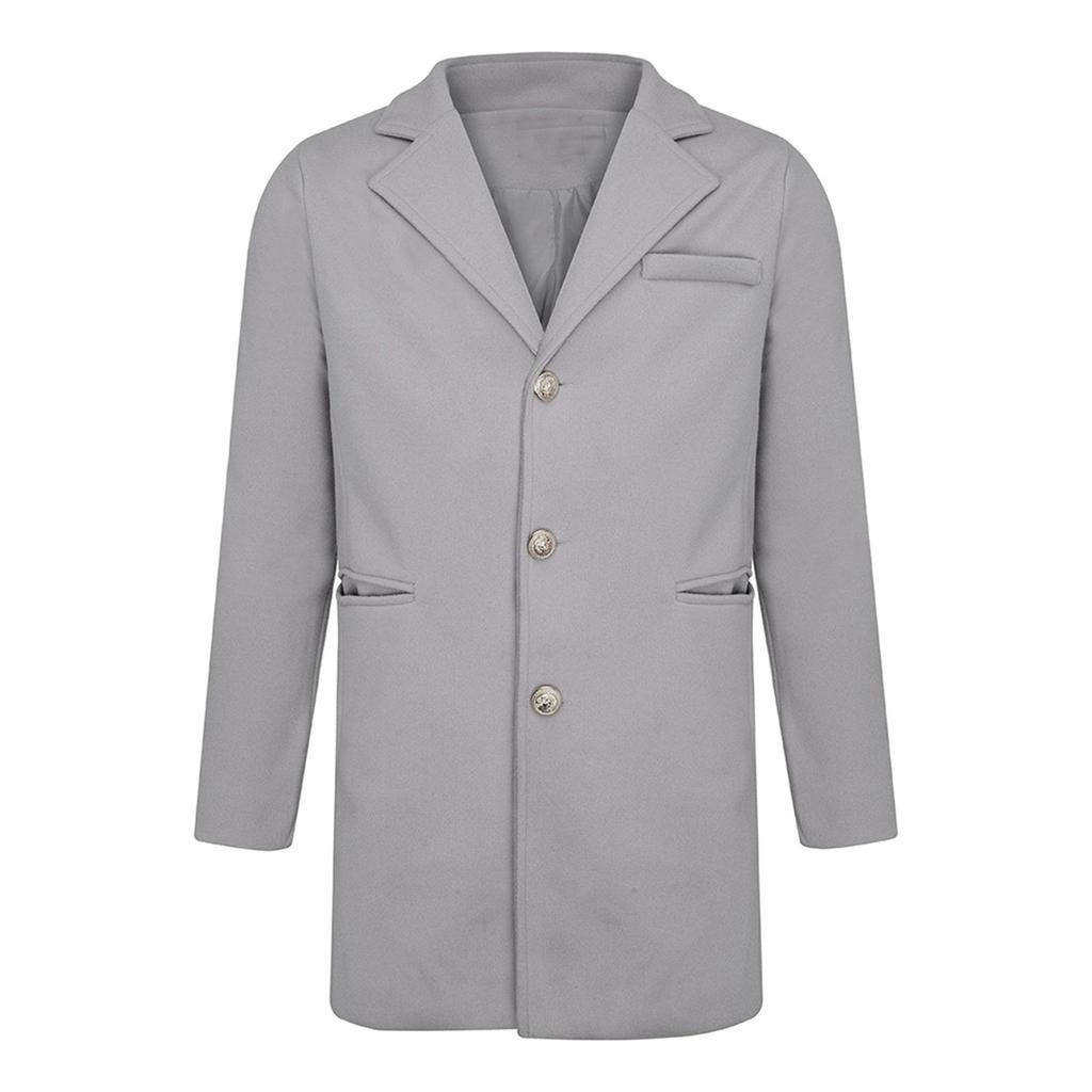 Manteau en laine pour hommes, Trench d'hiver chaud, vêtements d'extérieur longs, boutons, pardessus intelligent