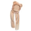 Cute Cartoon Bears Ears Plush Hat Warm Soft Hat Scarf Gloves Set Windproof Ear Protection Cap Women