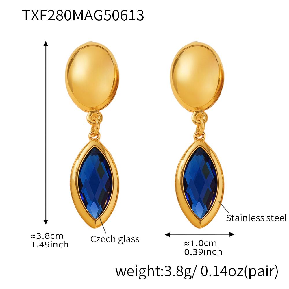 6 barev fazetované české skleněné náhrdelníky náramky visací náušnice na řetízku z nerezové oceli náramek náušnice pro ženy