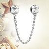 Sparkling Safety Chain Collection Charm Bead Charms Triple Clear Stone Safety Chain Safety Chain Clip Compatible With Authentic Bracelets Do It Yourse