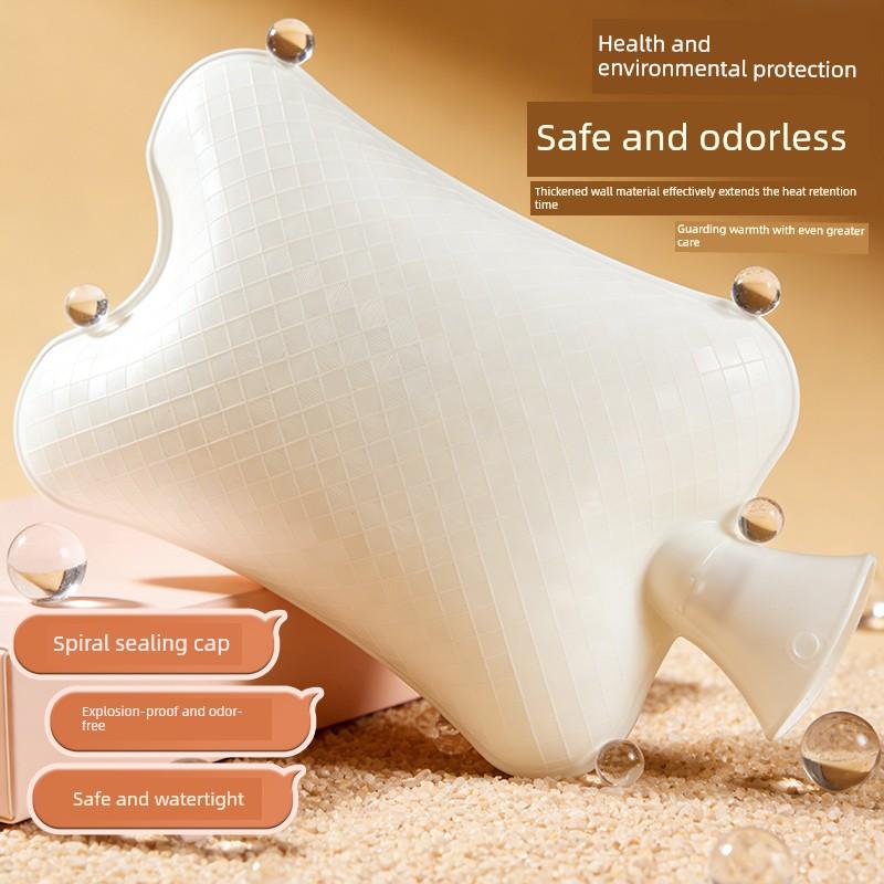 Large Hot Water Bottle with Zipper, Plush, Detachable, Simple Design, Large Capacity, Specifically for Warming Feet and Bed