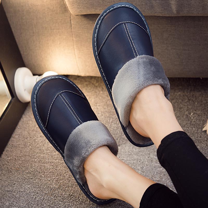 Nuevas zapatillas de invierno para hombre Cuero genuino Hogar Interior Zapatos  térmicos antideslizantes Hombres Zapatillas de invierno cálidas comprar a  buen precio — entrega gratuita, reseñas reales con fotos — Joom