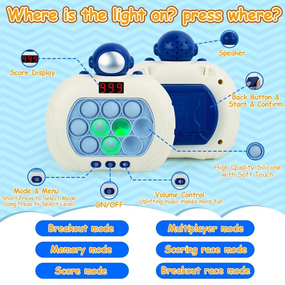 Fast Push Game Light Up Game Toys With LED Screen Handheld Puzzle Push Bubble Game For Boys Girls Gifts