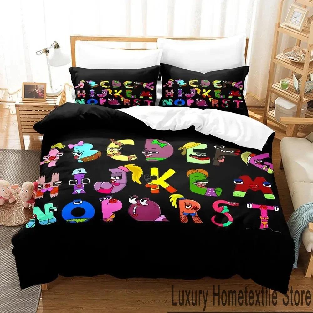 3D Print Cartoon Alphabet Lore A-Z Bedding Set Duvet Cover Bed Set Quilt Cover Pillowcase Comforter King Queen Size Boys Adult