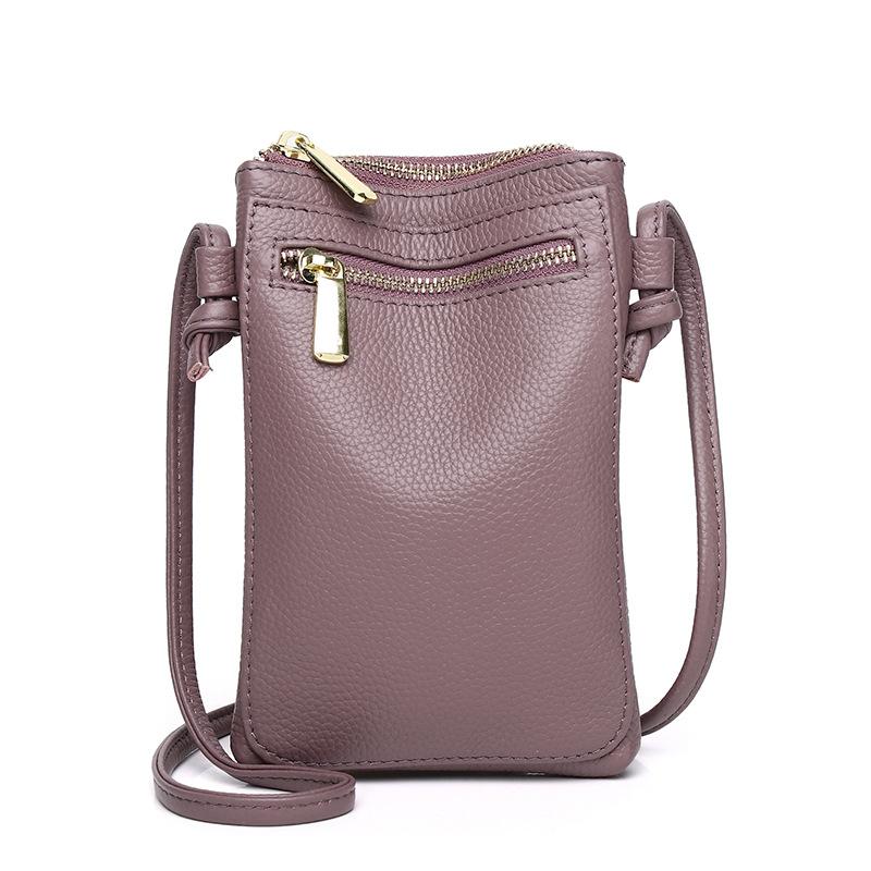 Frühling und Sommer Erste-Schicht Rindsleder Vertikale Weiche Leder Schulter Crossbody Mini Mittleren Alters Mutter Handy Tasche
