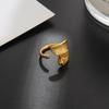 Anello Maschera Viso Unisex Argento Opaco Satinato: Stile Freddo alla Moda, Anello Aperto Hip Hop per Dito Indice
