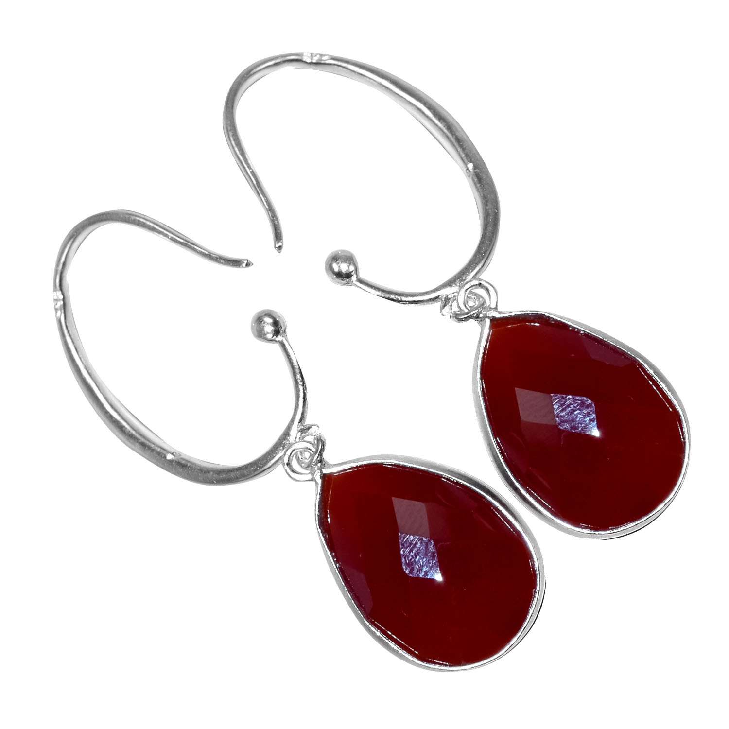 

Carnelian Gemstone Earrings Solid 925 Sterling Silver Handmade Earrings Jewelry Gift For Women And Girls E-1526