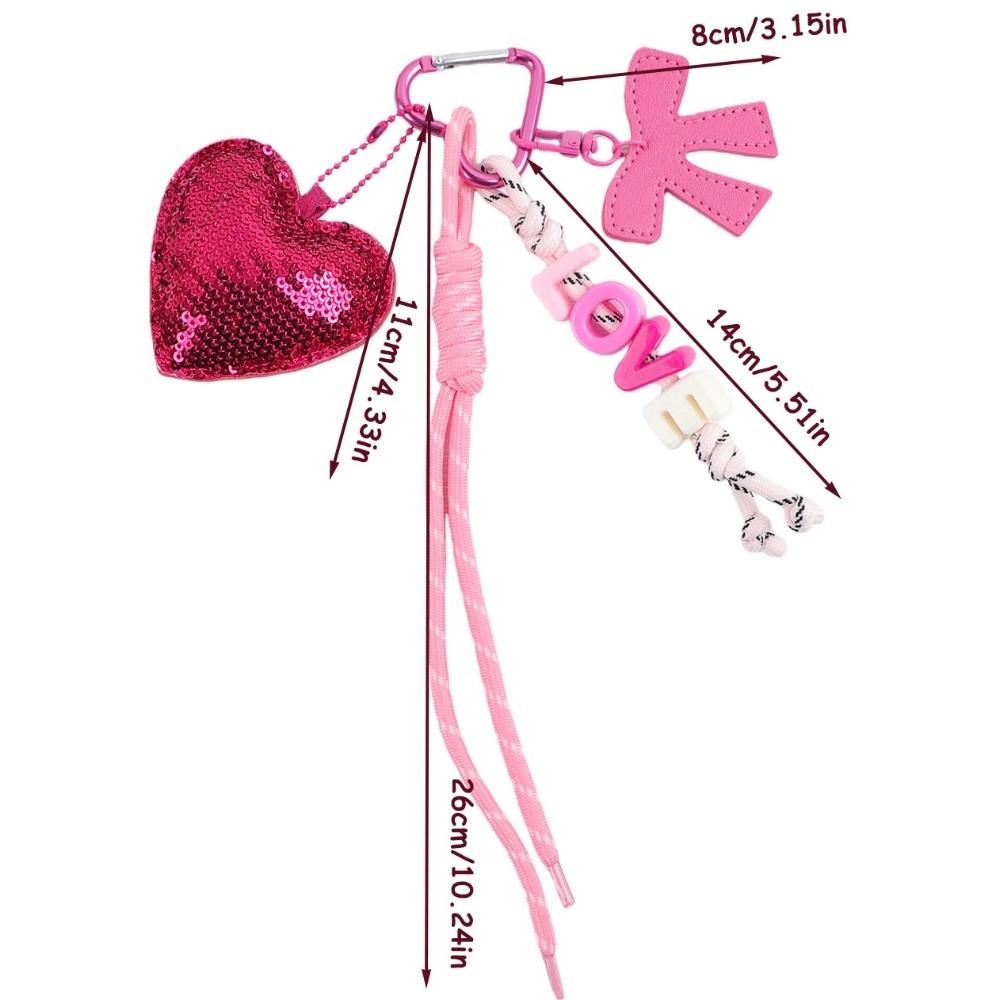 Key Ring Love Pendant Bag Accessories Braided Rope Pendant Love Keychain  Car Key Pendant