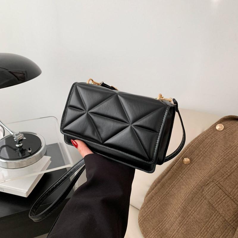

Trendy Versatile Stylish Pu Mini Square Handbag For Women In Black White Brown Khaki Pink чёрный