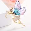 style Female Jewelry Dancing Girl Lapel Pins Women Crystal Brooches Angel wings Brooch Coat corsage
