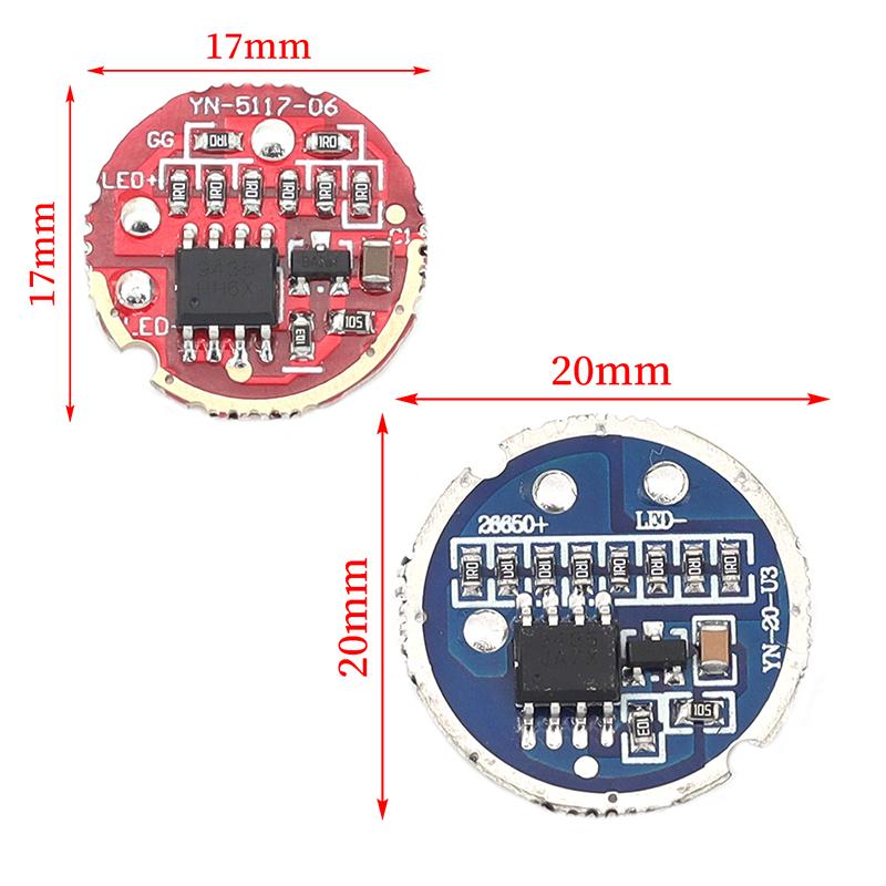 10W T6 L2 U2 LED Flashlight Driver Module 17MM 20MM Red & Blue PCB Dimmable Torch Constant Current Control