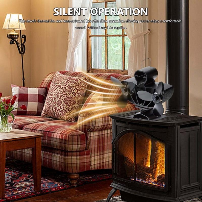 Wood Burning Stove Fan Replacement Wood Burners Double Head Shape Fireplaces Fan Stove Accessories Energy Saving