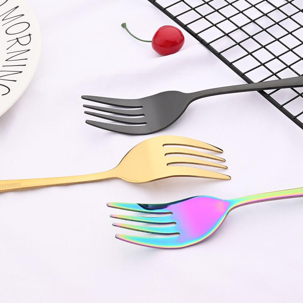 Western Food Furculiță pentru salată Veselă de serviciu Furculiță Tacâmuri Set de veselă colorat Oglindă Tacâmuri din oțel inoxidabil Kit de bucătărie