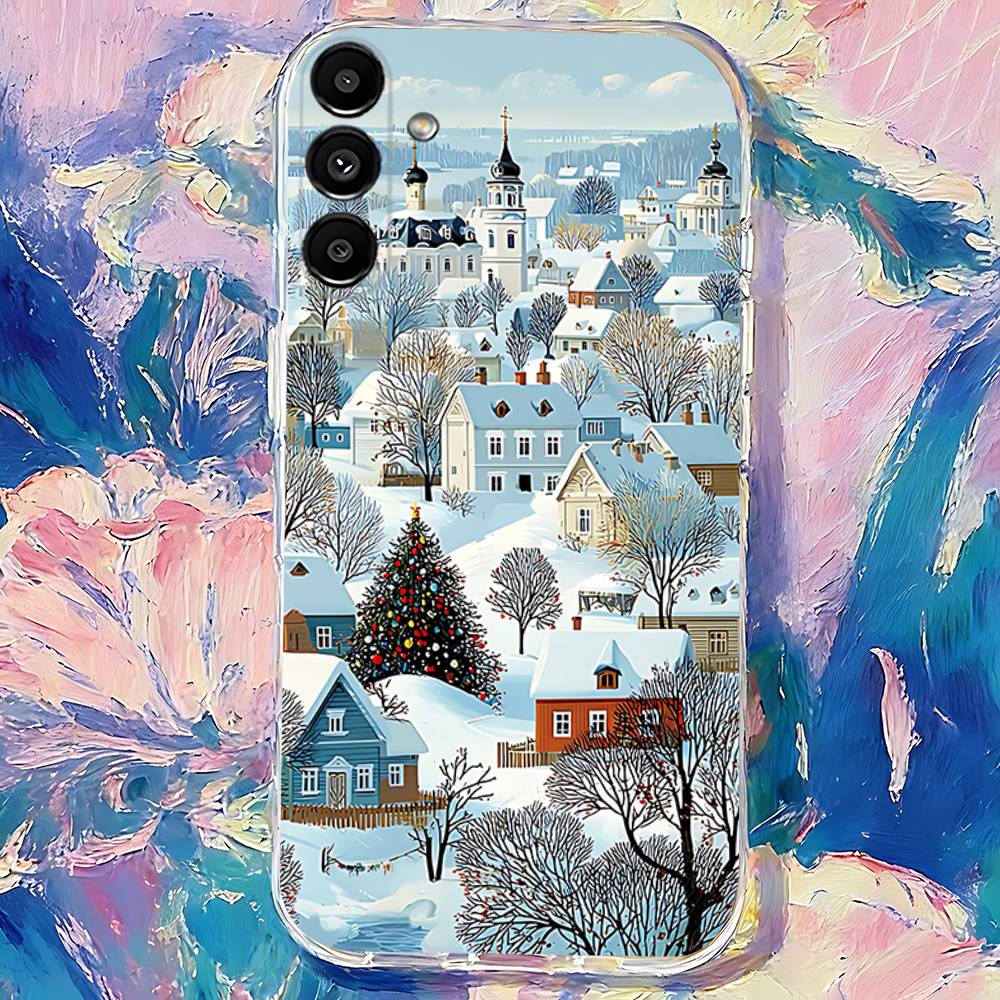 

Rural snow scenery Phone Case For Samsung S24,S25,S30,S23,S21,S22,S20,S10,5G,FE,lite,PIus,Ultra Clear Transparent Cover SamsungS20lite5G