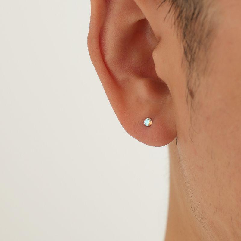 

Yijianstudio S925 Sterling Silver Colorful Threaded Stud Earrings for Men Minimalist Women Earrings Sleep No Need to Take off Ear Bone Stud Single