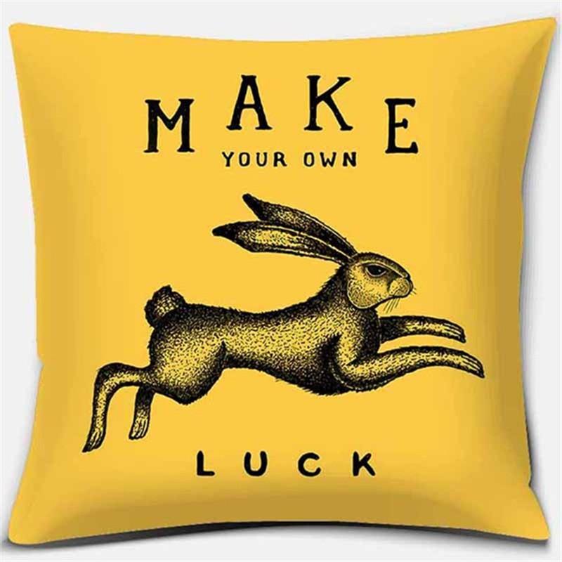 Bright Yellow Simple Geometric Series Pillow Gift Home Office Decoration  Bedroom Sofa Car Cushion Cover