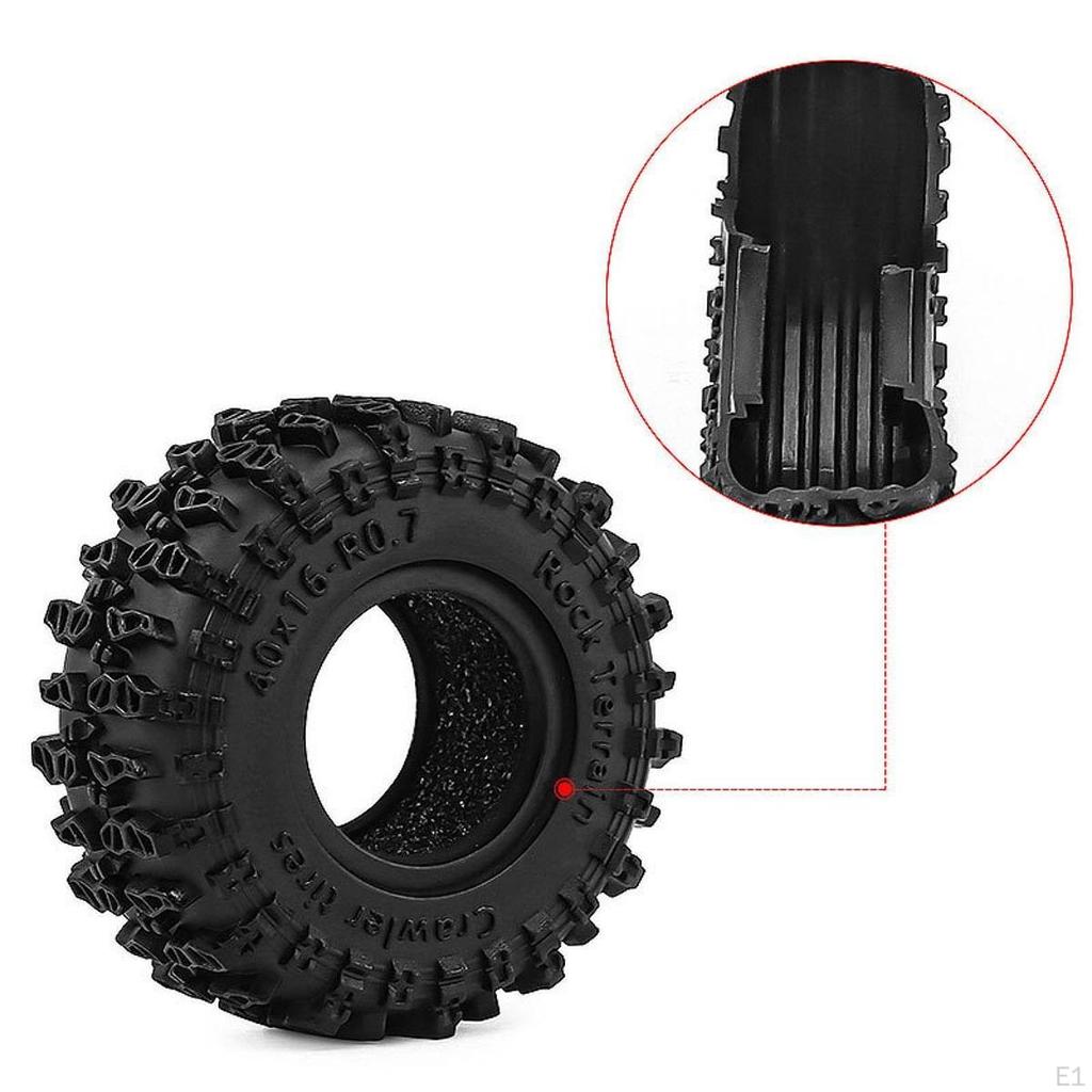 4 Pieces 1/30 RC Car Rubber Tires Accessory Sturdy Portable Spare Parts Professional Durability
