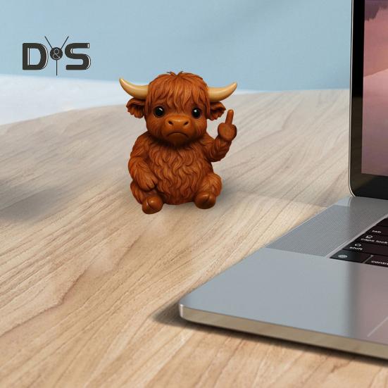 Middle Finger Animal Ornament Synthetic Resin Statue Realistic Design Sculpture Funny Humorous Home Decoration