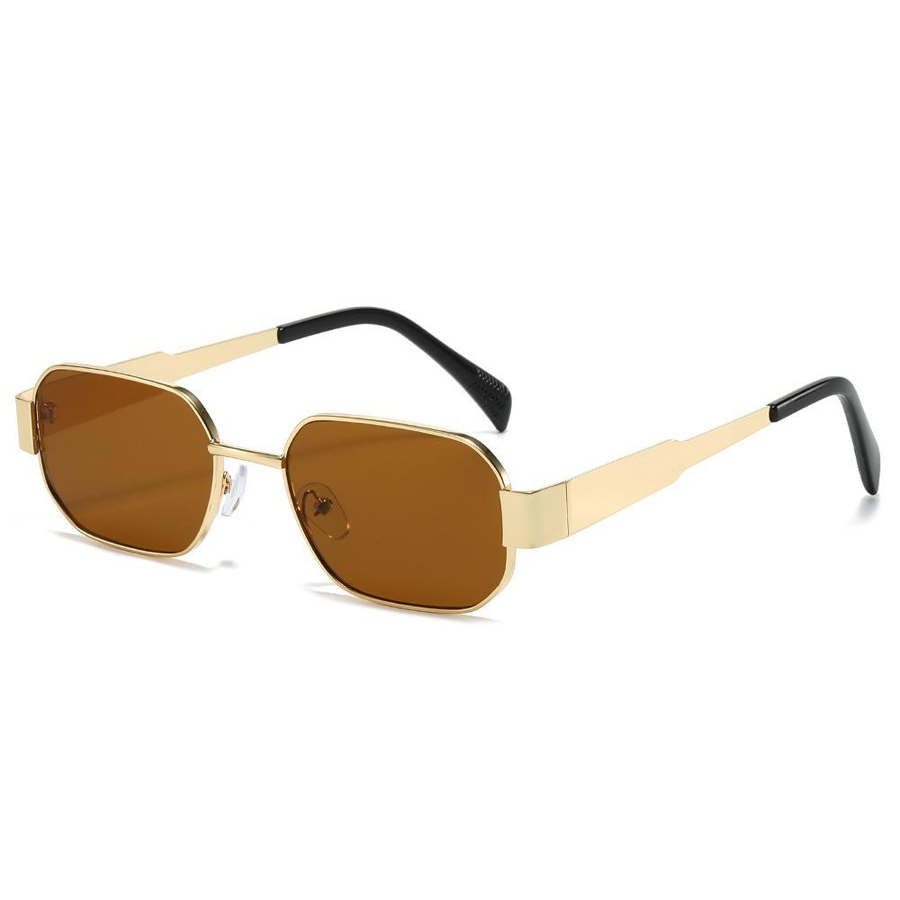 2024 Classical High Fashion Uv 400 Polygon Square Vintage Sunglasses Low Moq Custom Luxury Designer Men Women Metal Sunglasses