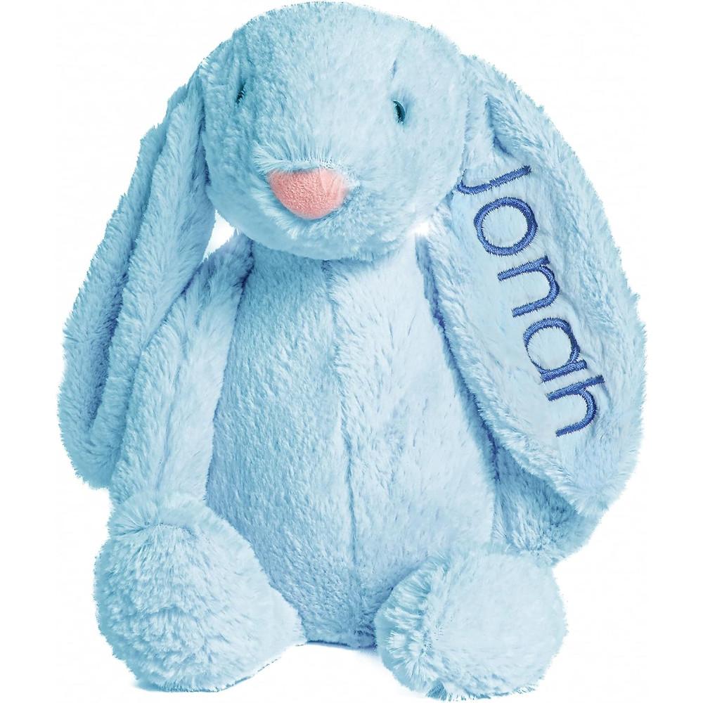 Conejo de Peluche Super Suave Personalizado, Regalo Personalizado con Nombre Bordado en la Oreja para Pascua, Regalo para Baby Shower, Regalos de Cumpleaños Lindos