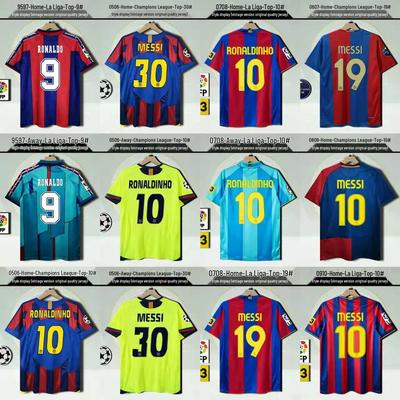 Maillot Rétro de Barcelone: Non. 10 Messi, Non. 9 Ronaldo, Non. 10 Édition Commémorative Ronaldinho